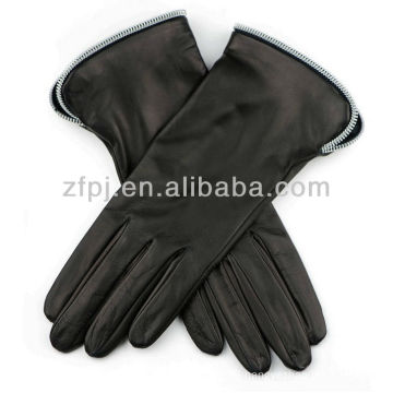 zipper edge adorn leather glove